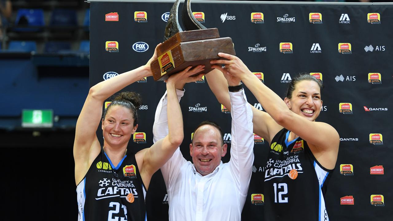 Paul Gorris coached the Canberra Capitals to a WNBL championship in 2019. Picture: AAP Image/Lukas Coch