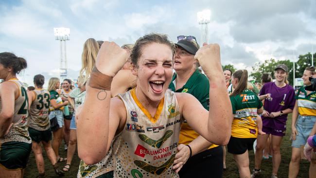 Carly Remmos in the 2023-24 NTFL Women's Grand Final between PINT and St Mary's. Picture: Pema Tamang Pakhrin