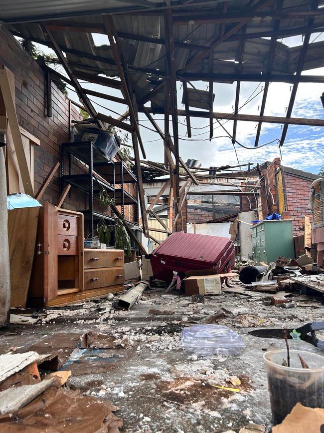 Lizzy Burke said the tree which fell on her Elanora home destroyed the garage and two bedrooms. Photo: Lizzy Burke