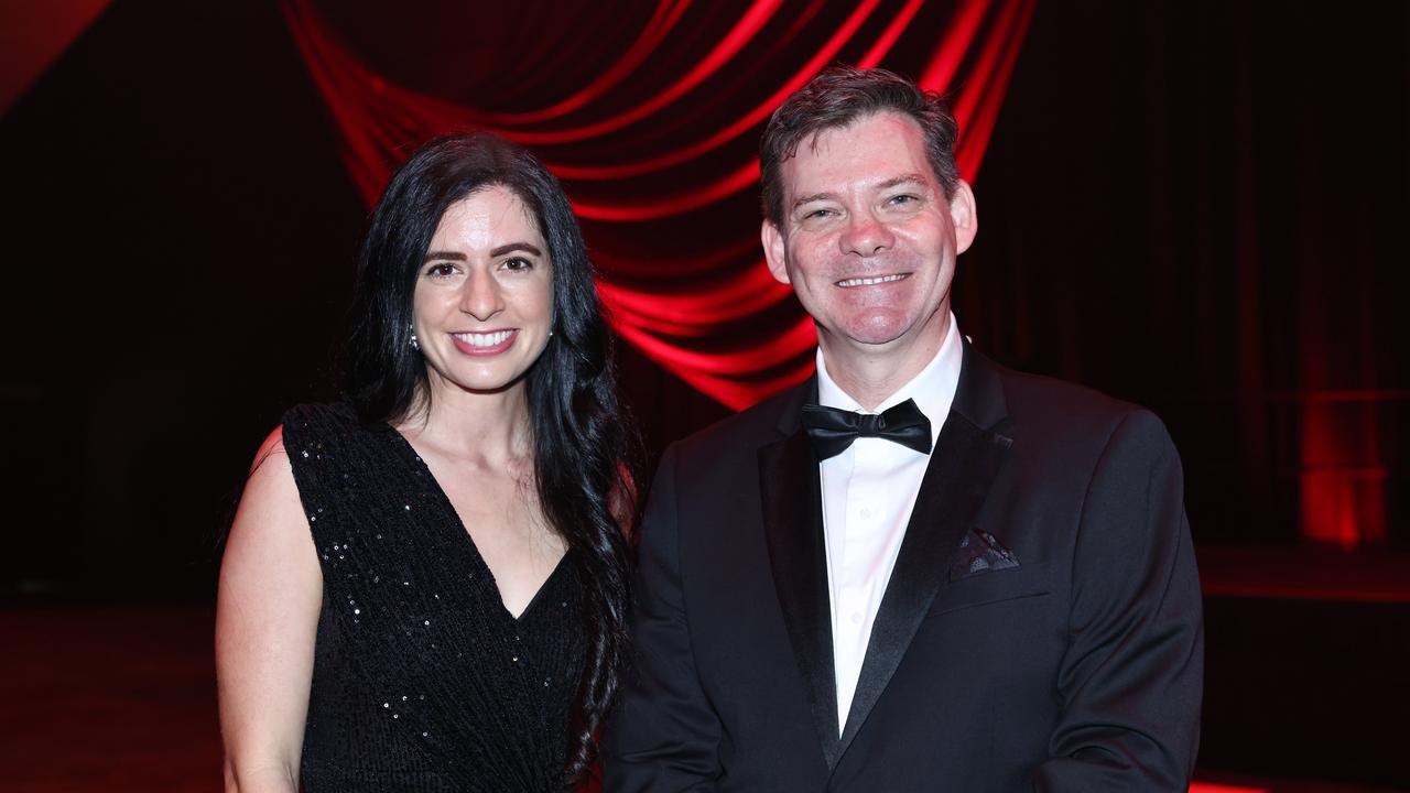 Jenna Cantamessa and Jamie Fellows at the Cairns Chamber of Commerce Business Excellence Awards gala dinner, held at the Cairns Convention Centre. Picture: Brendan Radke