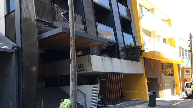 The up-market apartment where shots were fired in the early hours of this morning. Picture: Patty Mitchell