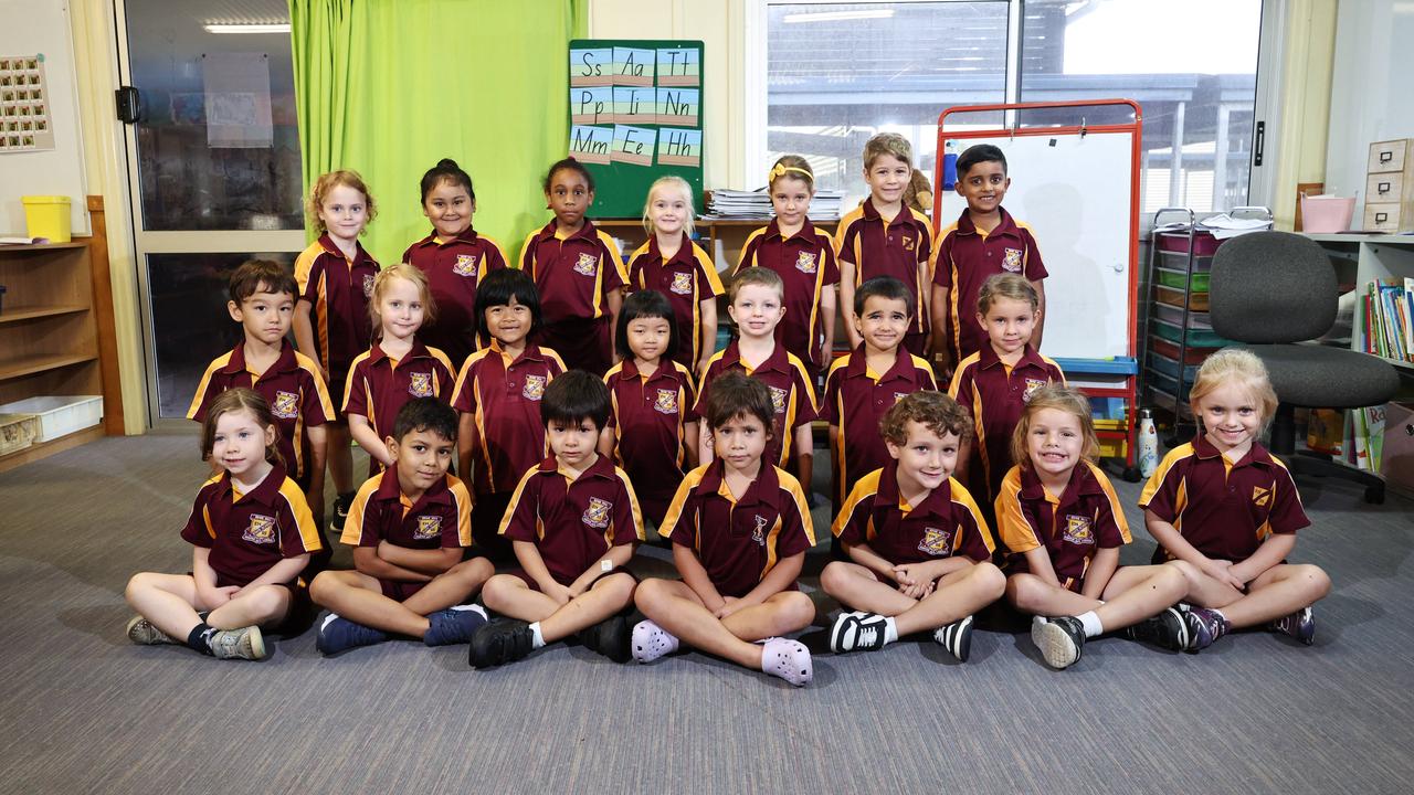 My First Year 2025 – Edge Hill State School Prep Class D. From back row: Rory, Saira, Shekinah, Emilia, Jordana, Harry, Liam. Luke, Valla, Alice, Mao, Joshua, Zayd, Lyla. Aura, Austin, Ayden, Charlize, Merukun, Ari, Kiara. Picture: Brendan Radke