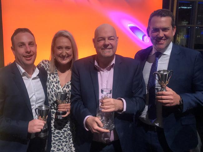 Herald Sun reporters Sam Landsberger, Lauren Wood, Mark Robinson and Jon Ralph with their awards.