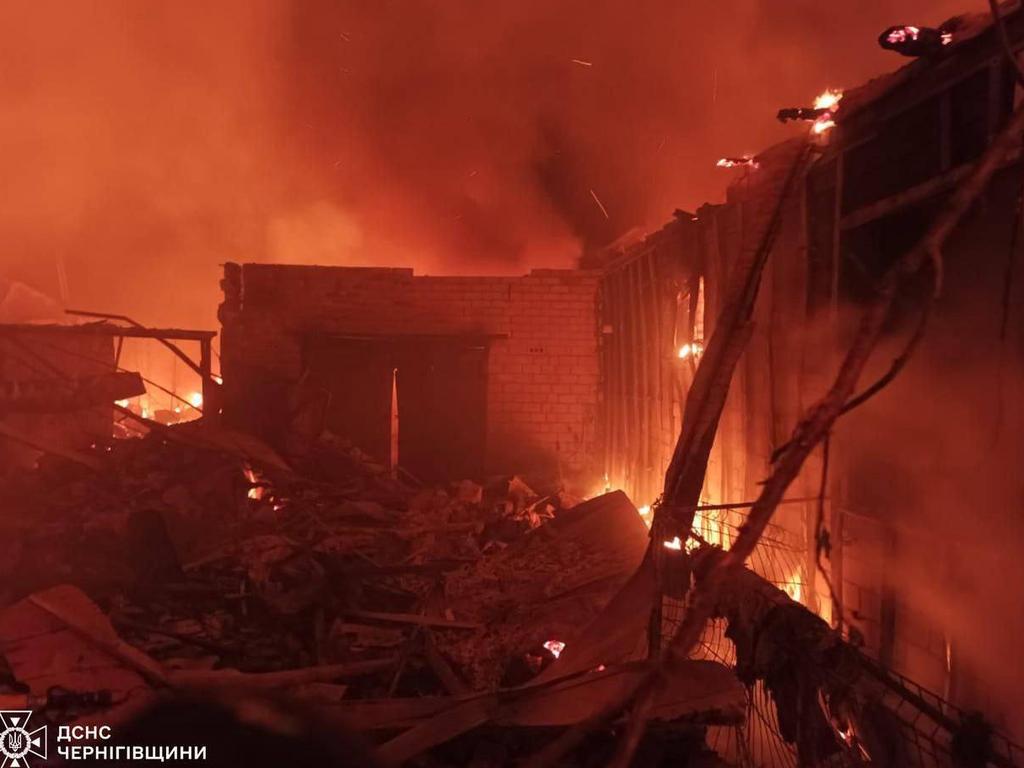 Damage after a Russian drone strike in Pryluky. Picture: X