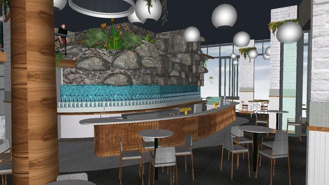 Artist impressions of new Surfers Paradise bar restaurant White Rhino, now under construction from Cavill Mall to Circle on Cavill public square. PICTURE: SUPPLIED