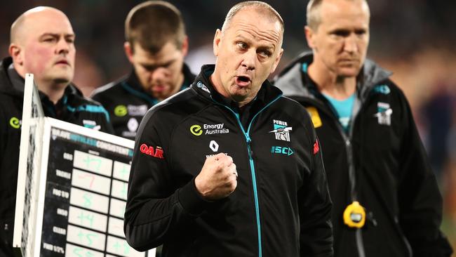 Ken Hinkley and Port Adelaide have underachieved since 2014. Picture: Getty Images)