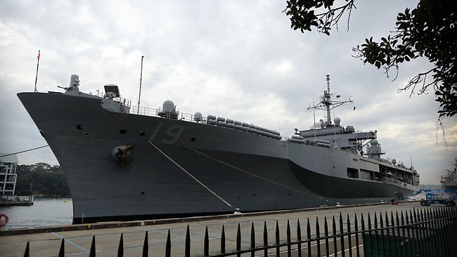 Navy Officers And Crew In Town As Uss Blue Ridge Docks In Sydney