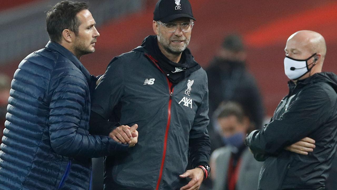 Frank Lampard had plenty to say to Jurgen Klopp in their last game.