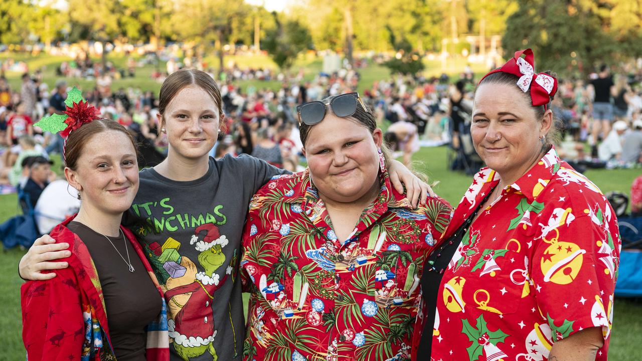 At Triple M Mayoral Carols by Candlelight are (from left) Tyra Bressington, Chelsea Bressington, Briseis Lamelza and Sarah Bressington, Sunday, December 8, 2024. Picture: Kevin Farmer