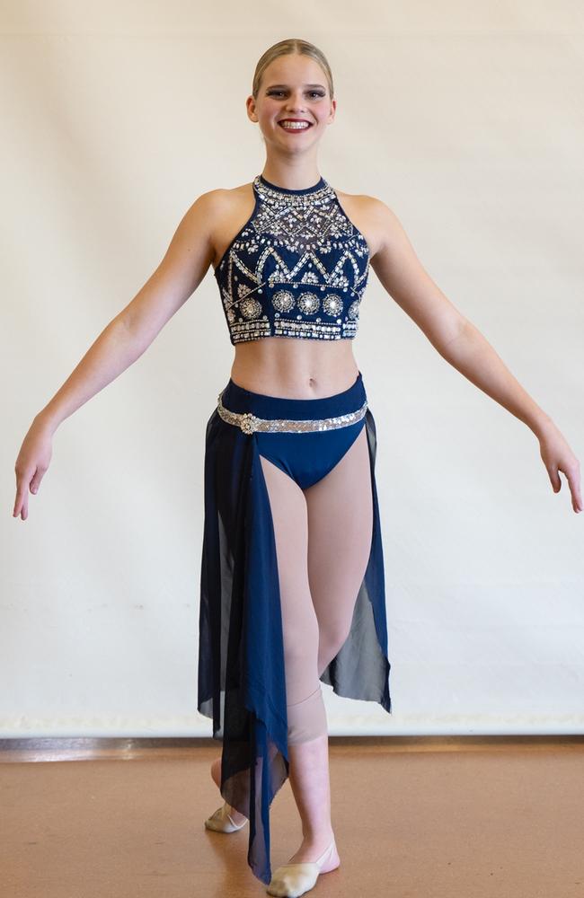 Jasmine Hazelden competed in the lyrical slow modern (13-14 years) on the third day of the Gympie Eisteddfod. Picture: Christine Schindler