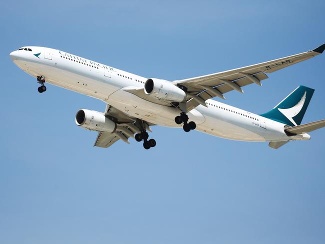 A Cathay Pacific jet plane from Hong Kong comes in to land at the Cairns International Airport, carrying a load of Chinese tourists to visit Far North Queensland. PICTURE: BRENDAN RADKE