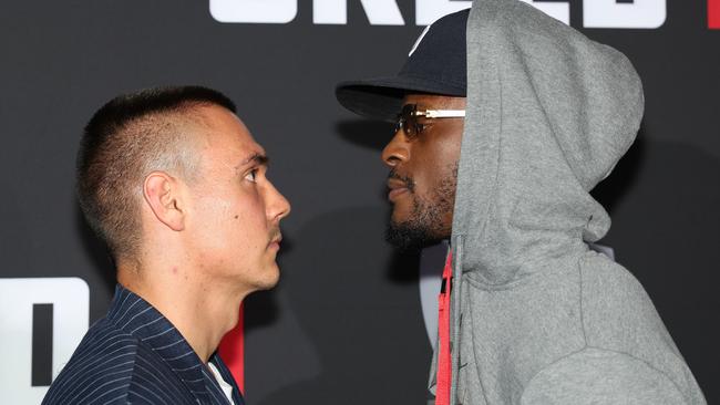 SYDNEY, AUSTRALIA – FEBRUARY 28: Tim Tszyu and Tony Harrison pose together ahead of the Creed III Sydney Premiere at the Hoyts Entertainment Quarter on February 28, 2023 in Sydney, Australia. (Photo by Mark Metcalfe/Getty Images)