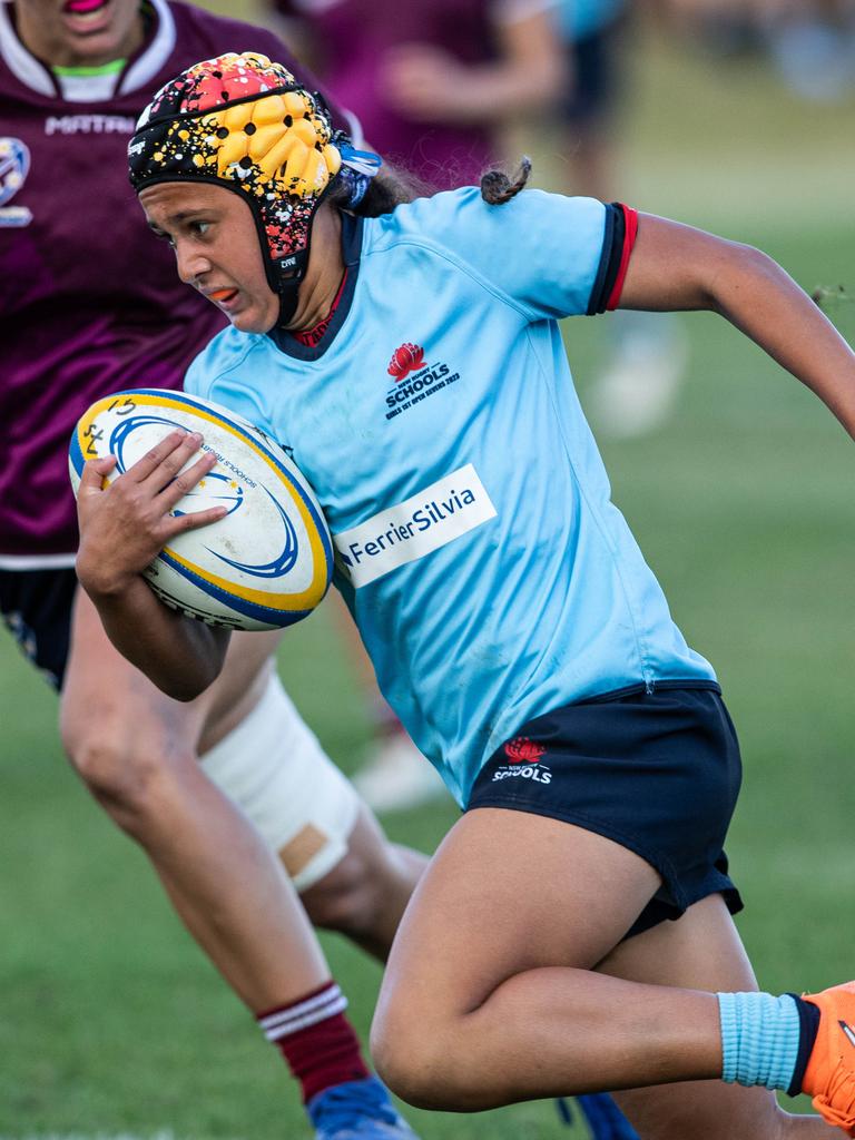 Waiaria Ellis on the burst. Picture: Julian Andrews