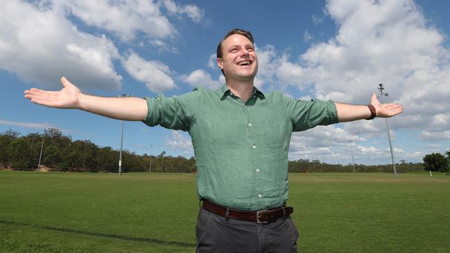 New mayor Adrian Schrinner in the park. Picture: Annette Dew