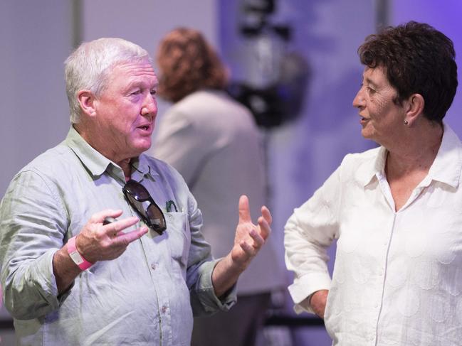 Tasmanian State Election 2024, Bryan Green and Peg Putt in the tally room, Hotel Grand Chancellor. Picture: Chris Kidd