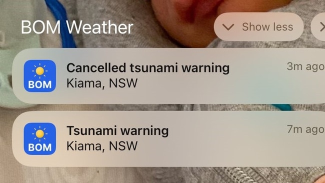 A tsunami warning issued by the Bureau of Meteorology in error confused Aussies. Picture: X