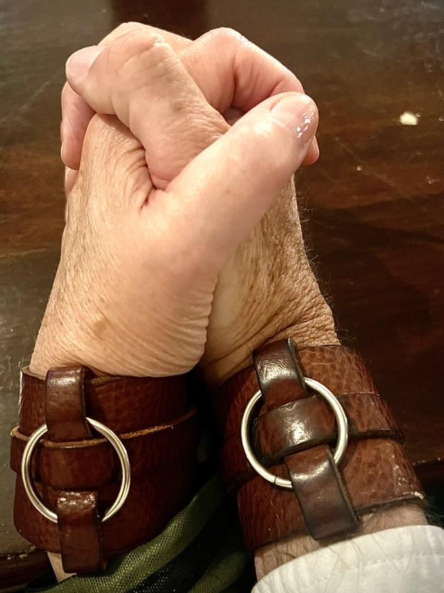 George Goulburn bought matching Celtic leather bracelets for Kate Kulas and himself on their Scottish holiday.