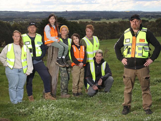 Some of the 70 Surf Coast Wildlife Rescue volunteer wildlife rescuers from left Chelsea McMillan, Duncan McMillan, Malo Linden, 10, Remedios Linden, Luca Linden, 14, Maree Morris, Nico Pegurri and Jason Cichocki. Picture: Alison Wynd