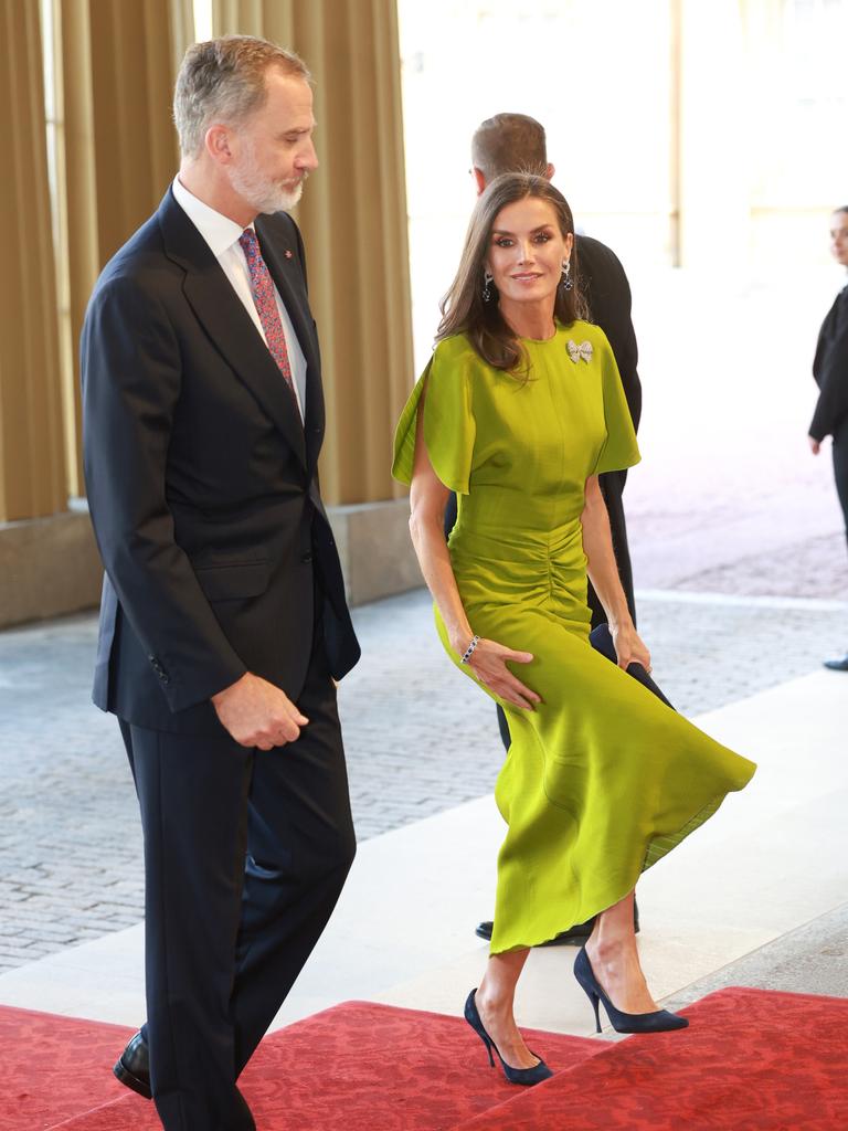 King Felipe VI and Queen Letizia of Spain attend the Coronation Reception for overseas guests at Buckingham Palace. Picture: Getty