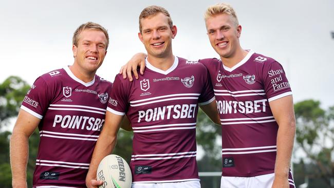 Jake, Tom and Ben Trbojevic are raring to go for the new NRL season. Picture: Toby Zerna