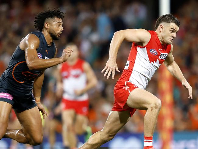 The small forward’s immediate return to form played a big factor in the Swans’ win over the Giants. Picture: Phil Hillyard