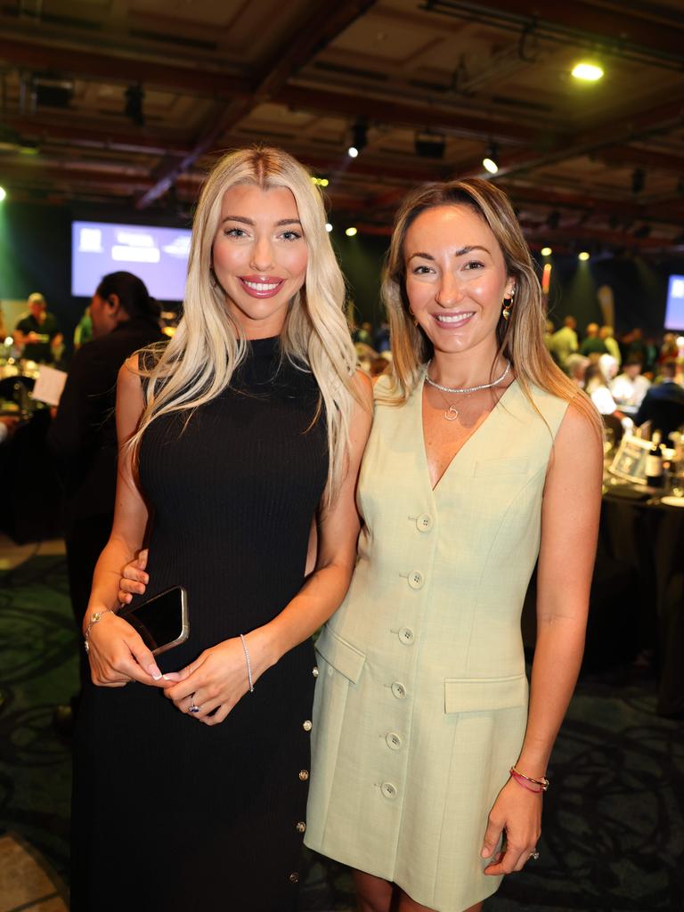 Lily Belle and Chelsea Gates at the Ray White Surfers Paradise Business Meets Sport lunch 2024 for Gold Coast at Large. Picture, Portia Large.