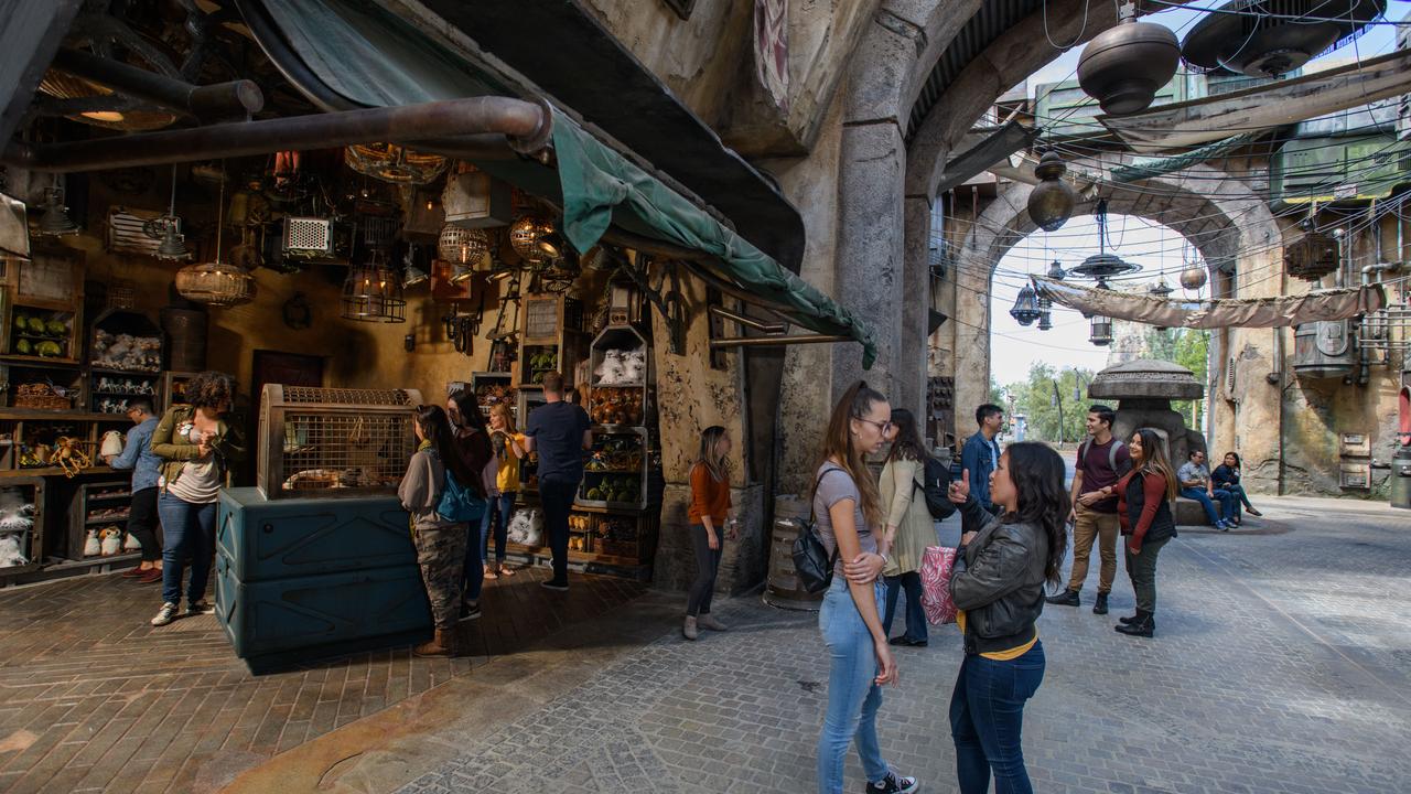 The marketplace is filled with a collection of merchant shops and stalls filled with authentic Star Wars creations. Picture: Richard Harbaugh/Disney Parks.