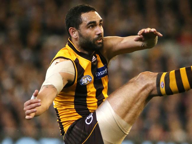 AFL : 2nd Qualifying Final,  Geelong V Hawthorn at the M.C.G. , 9th September , Melbourne Australia.  Hawthorn's Shaun Burgoyne Picture : George Salpigtidis