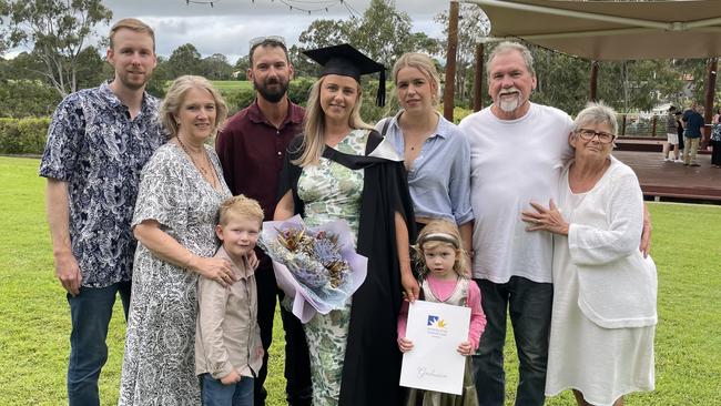 UniSC graduates celebrate at the Brolga Theatre in Maryborough, Qld.