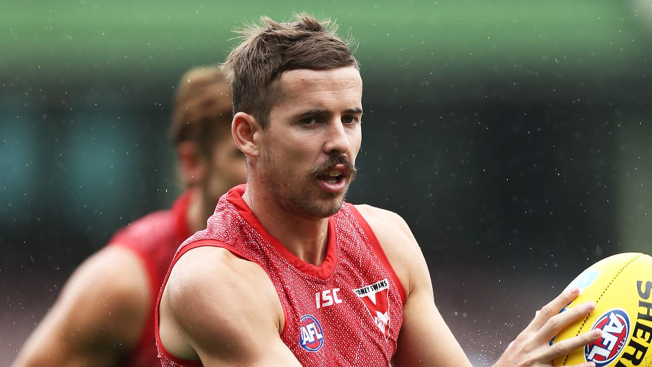 Jake Lloyd during Swans training at the Sydney Cricket Ground. Picture: Matt King/Getty Images