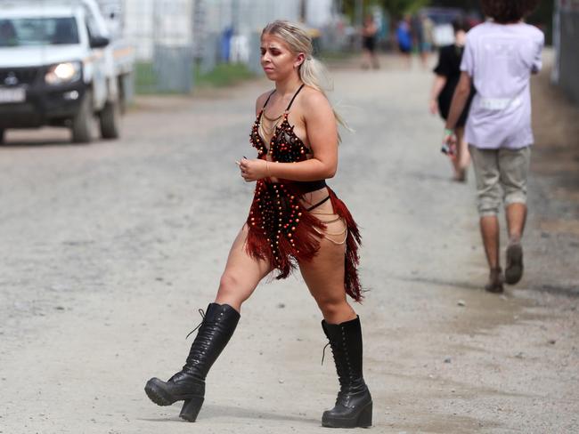 Festival wear at the Byron Bay Bluesfest. Picture: NIGEL HALLETT