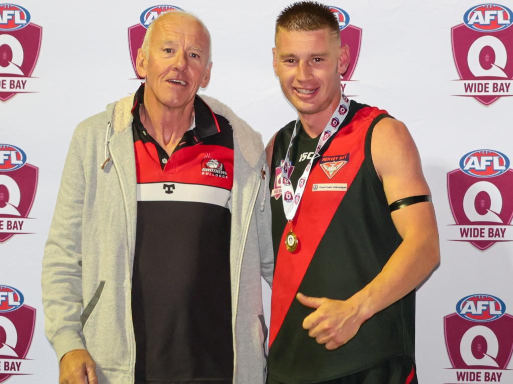 Rikky Dunn of Hervey Bay Bombers won the best on ground award for the senior men's in AFL Wide Bay. Picture: Supplied