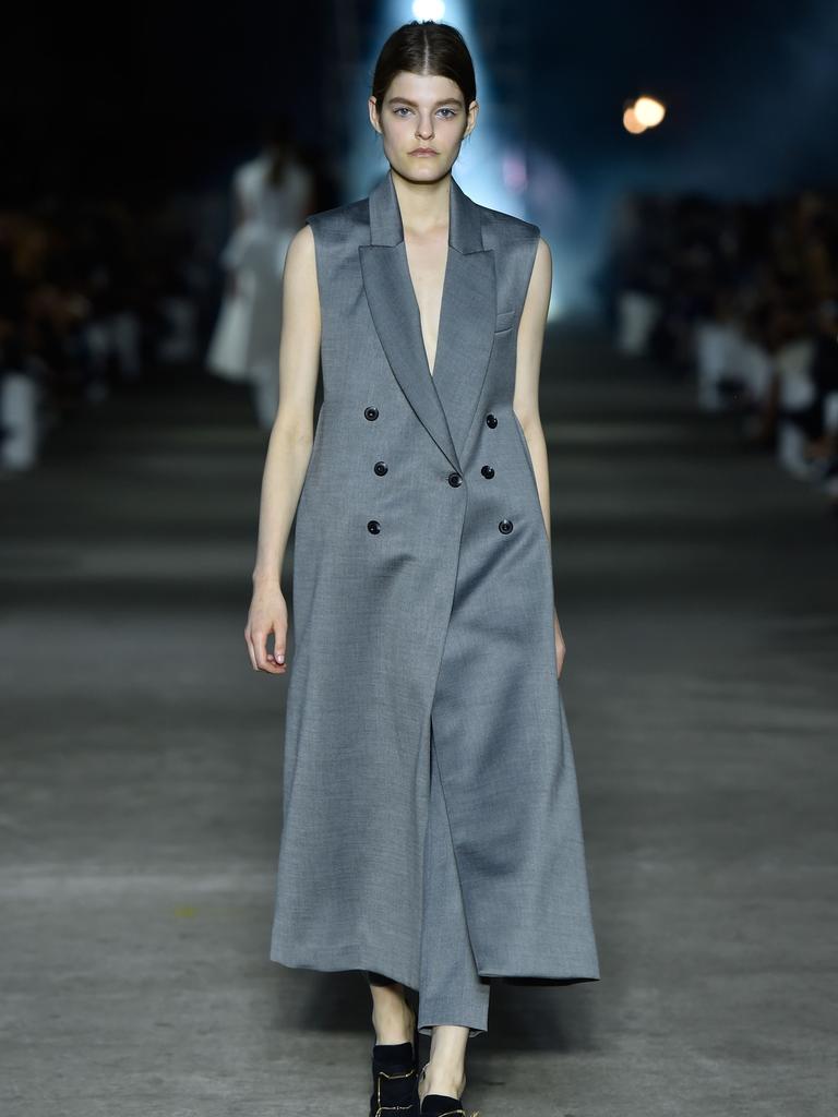 A model walks the runway at the Mercedes-Benz Presents Ellery. Picture: Getty