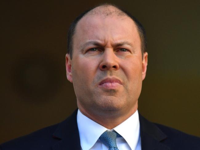 Treasurer Josh Frydenberg announces the government's $130b wage subsidy package at a press conference at Parliament House in Canberra, Monday, March 30, 2020. (AAP Image/Mick Tsikas) NO ARCHIVING