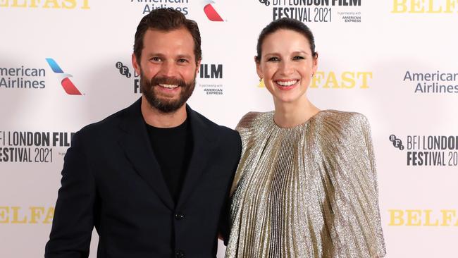 Jamie Dornan and his on-screen wife Caitriona Balfe at the London Film Festival last year. Picture: Lia Toby/Getty Images for BFI