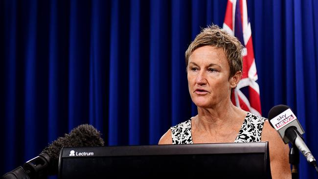 NT Children's Commissioner Colleen Gwynne, addresses the media following the report from the internal review into the alleged rape of the toddler in Tennant Creek, NT.Picture: Justin Kennedy