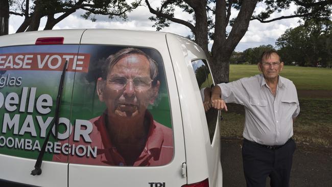 Mayoral candidate Douglas Doelle on Toowoomba Regional Council local government election day, Saturday, March 28, 2020. Picture: Kevin Farmer