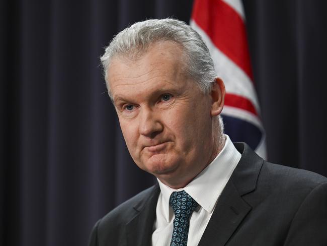 CANBERRA, Australia - NewsWire Photos - July 17, 2024: Employment and Workplace Relations Minister, Tony Burke holds a press conference at Parliament House in Canberra. Picture: NewsWire / Martin Ollman