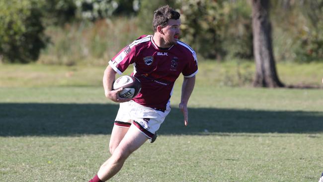 Gold Coast District Rugby Union (GCDRU) first grade clash between Nerang Bulls and Bond Pirates at Nerang. Josh Edmond. Pic Mike Batterham