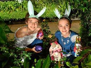 CHOCOLATE TREASURES: Lilly and Charlotte Annear are prepared for the upcoming Buderim Easter Fair. Picture: John McCutcheon