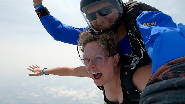 Maree Innes has just completed a 10-month tour of all the skydiving drop zones in Australia. Picture: Skydive Australia