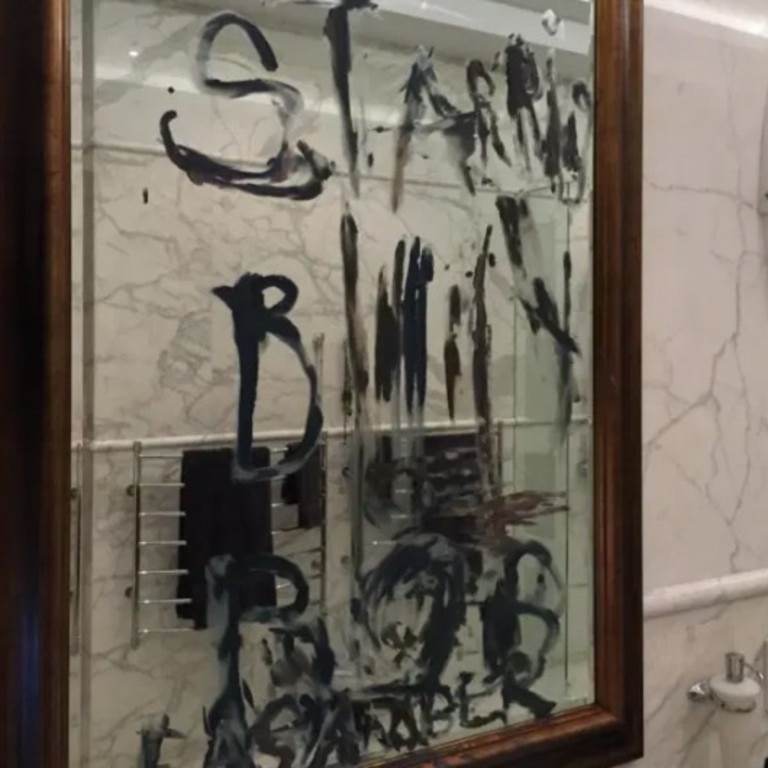 It was also alleged Depp dipped his cut finger in paint and wrote on a mirror. Picture: Supplied