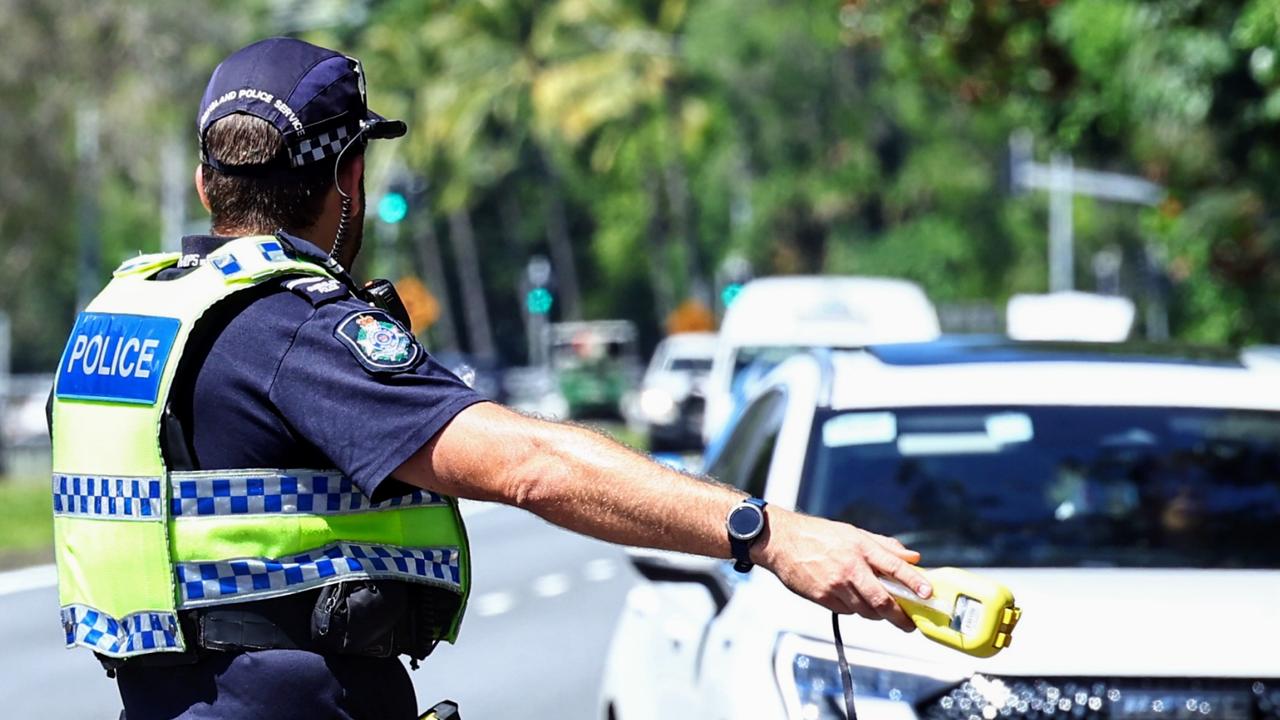 Police conducting random breath testing.