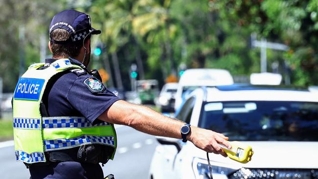 Police conducting random breath testing.