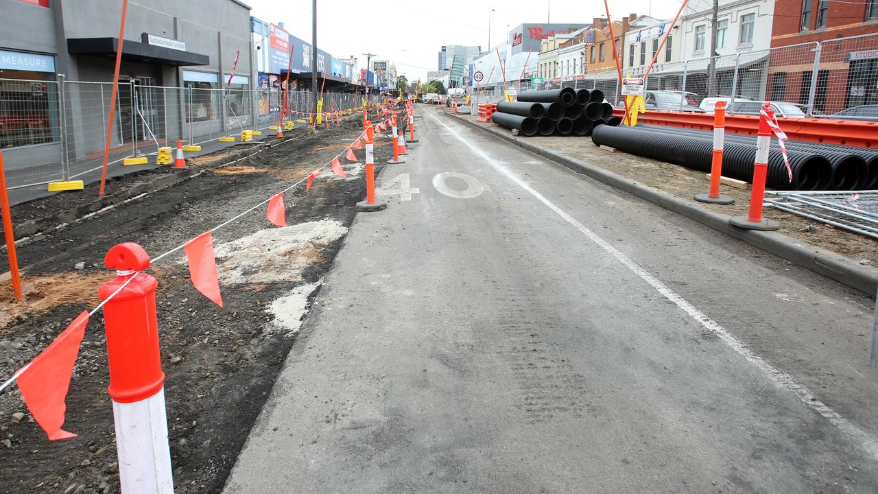 There are plans to expand the “green spine” works that are currently occurring in Malop St in Geelong’s CBD. Photo: Alan Barber.