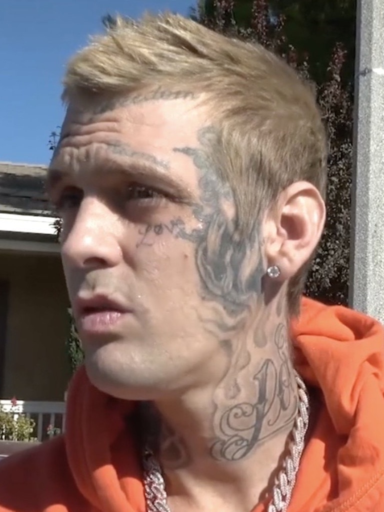 In the resurfaced TikTok, Aaron Carter claimed he was going to sue his ex-partner for defamation. Picture: TikTok