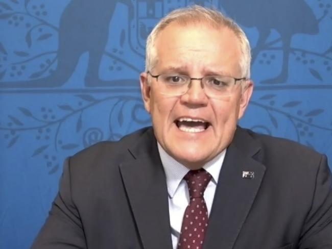 Prime Minister Scott Morrison addresses the World Economic Forum 21-01-2022