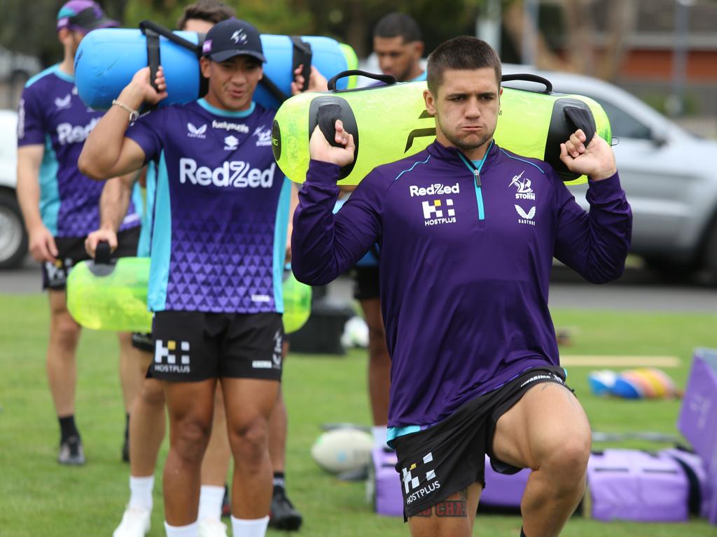 Nikorima training hard with his new NRL club Melbourne. Credit: Melbourne Storm