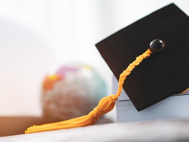 Graduation cap stock image / file picture.