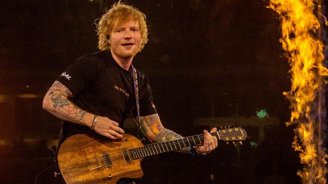 Ed Sheeran in concert at the MCG. Picture: Jake Nowakowski